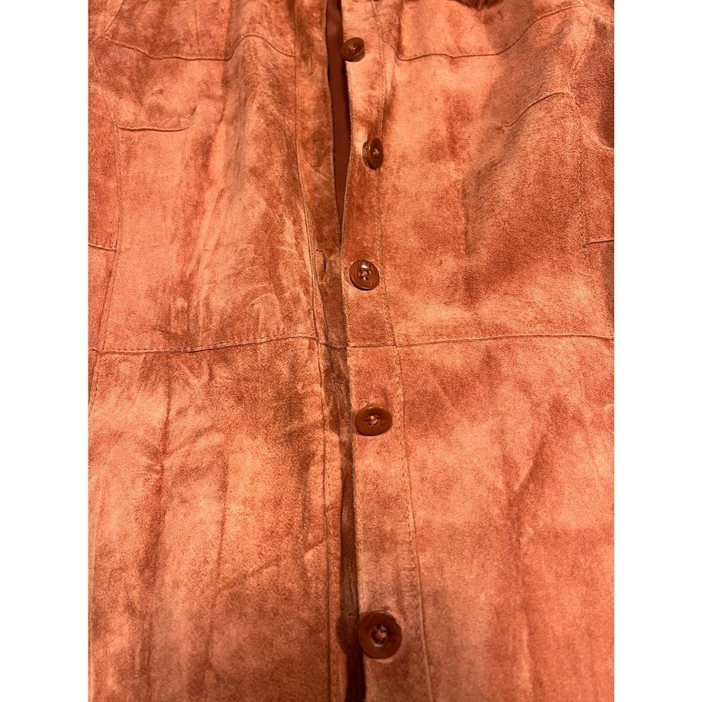 John Carlisle - Anonymous women's Suede Leather Long Coat Size M - Picture 4 of 7